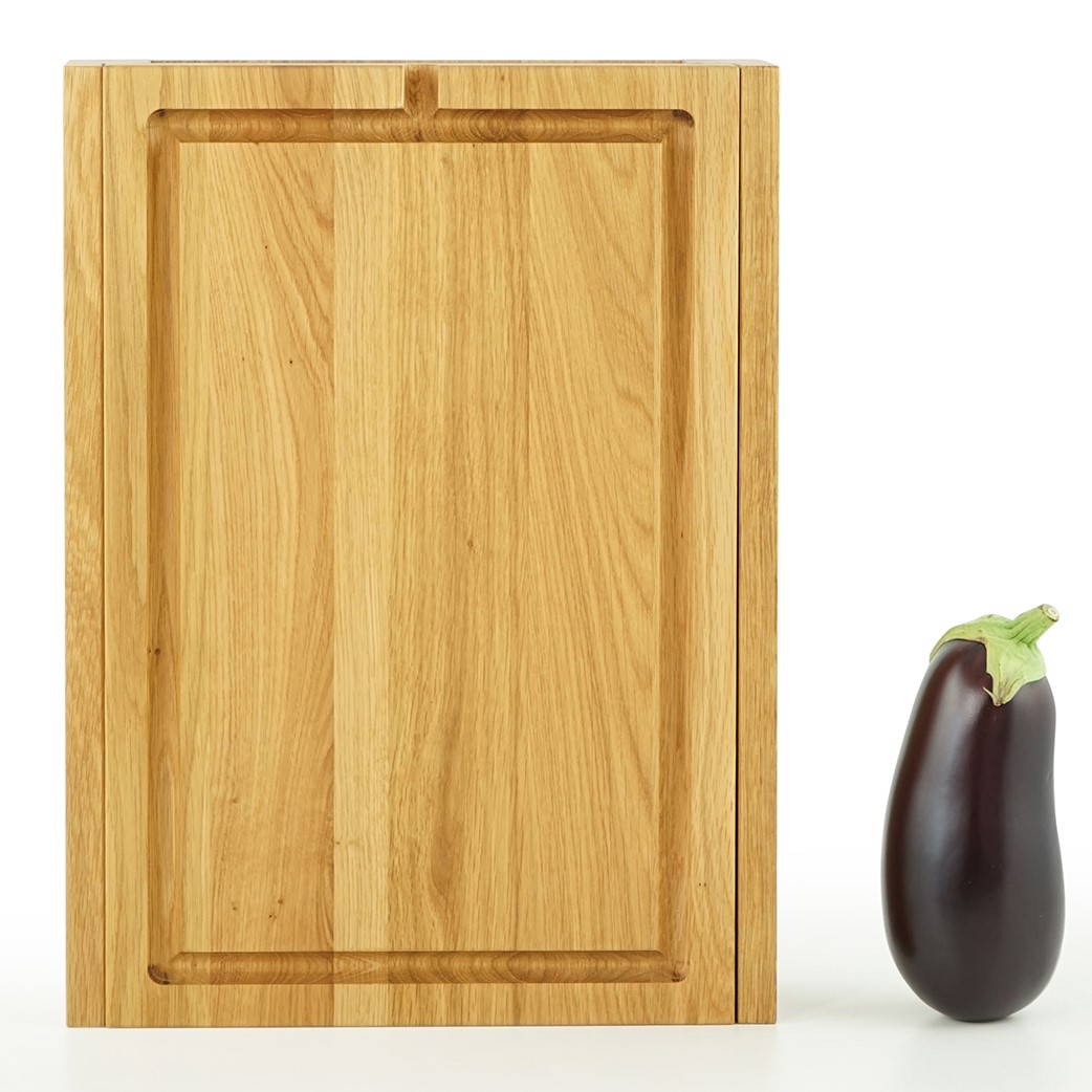 Schneidebrett ONE LONG GRAIN 45 x 33 cm, mit Schublade, Eichenholz, Jack & Lucy