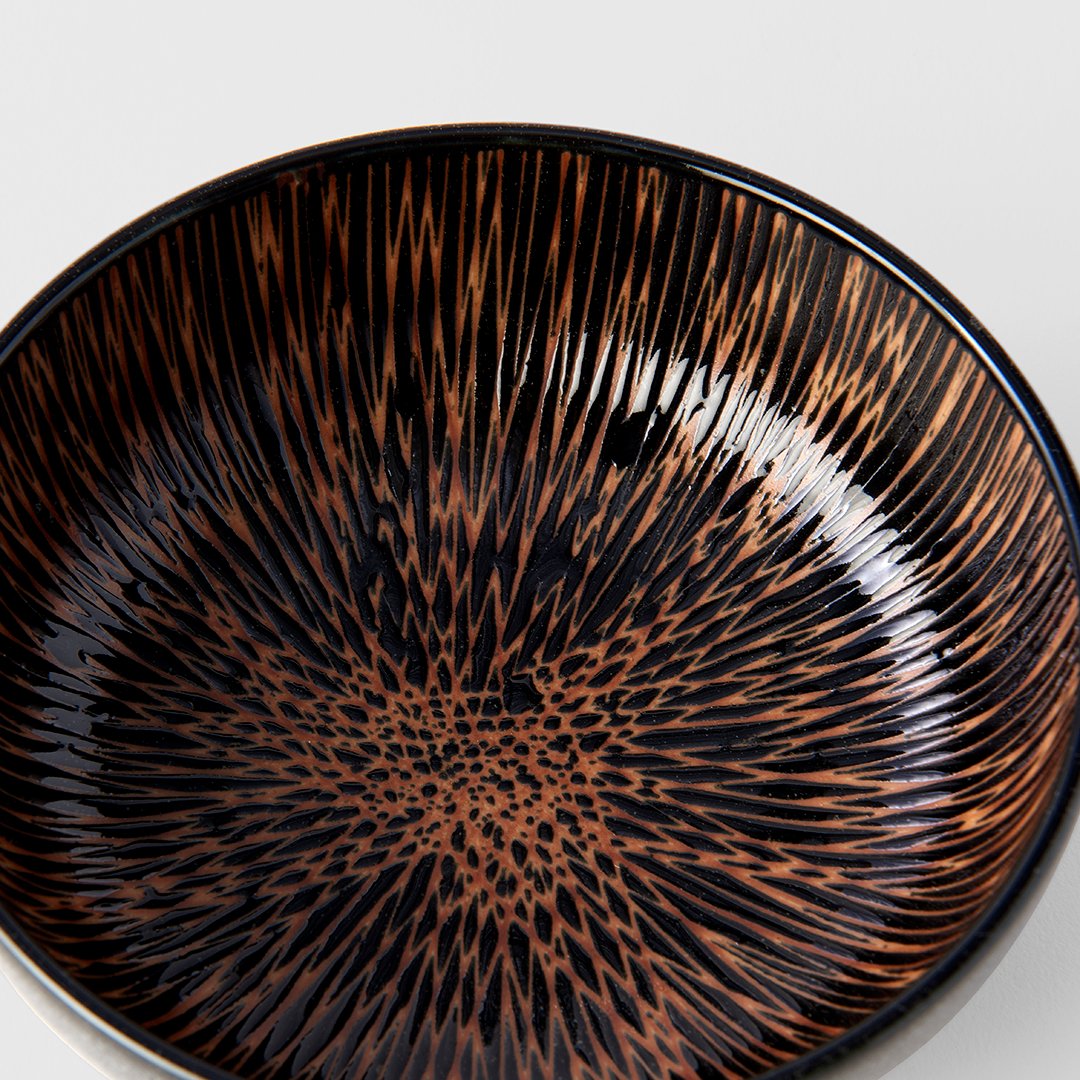 Schale BRONZE CONVERGING 15 cm, braun, Keramik, MIJ