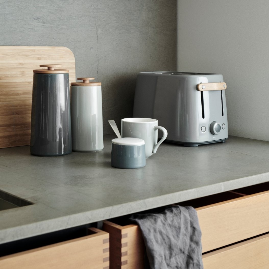 Vorratsdose EMMA 0,7 l, grau, Steingut, Stelton