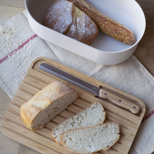 Brotkasten NBA150 36cm, weiß, Metall, Pebbly