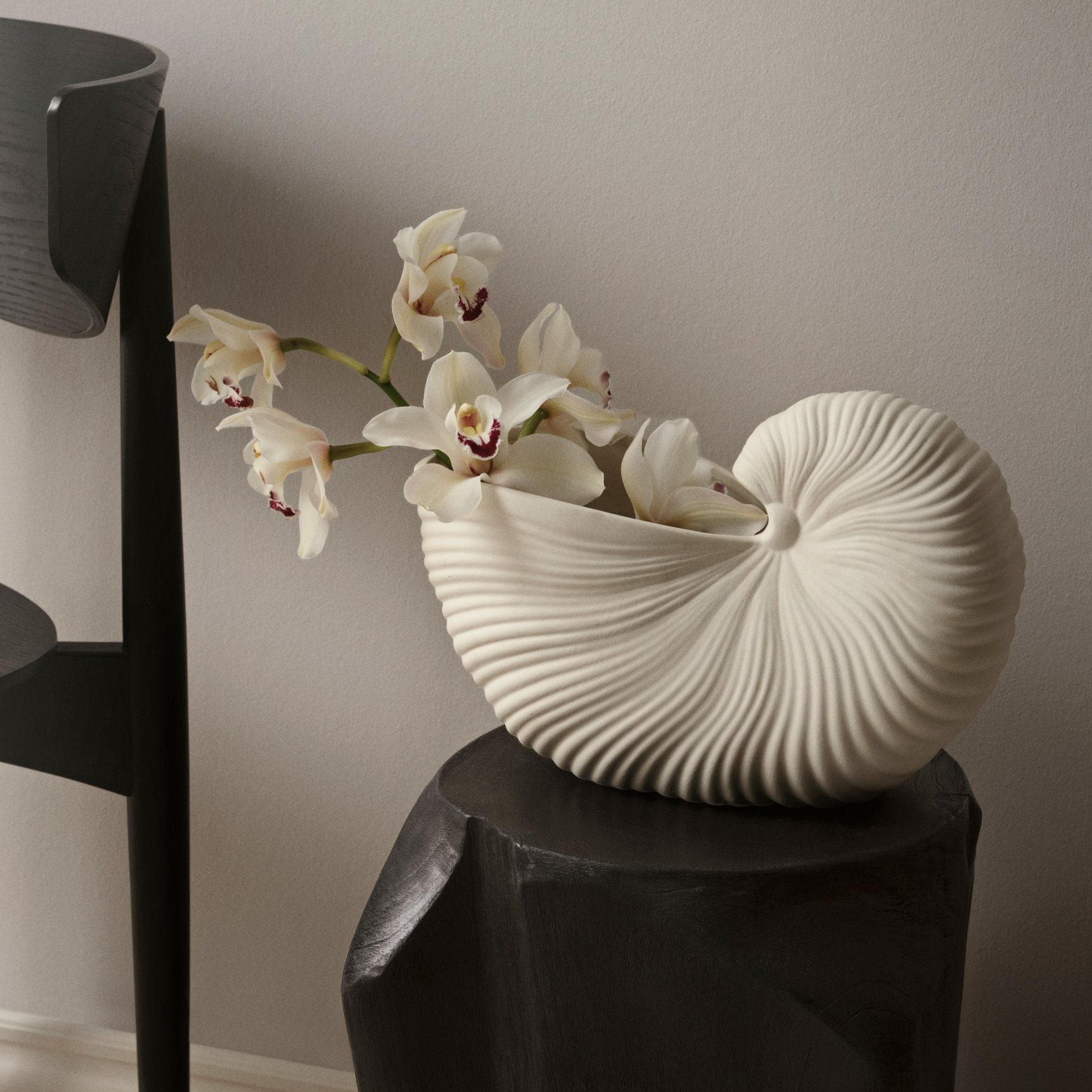 Blumentopf SHELL TOPF 31 cm, weiß, steingut, fest LIVING
