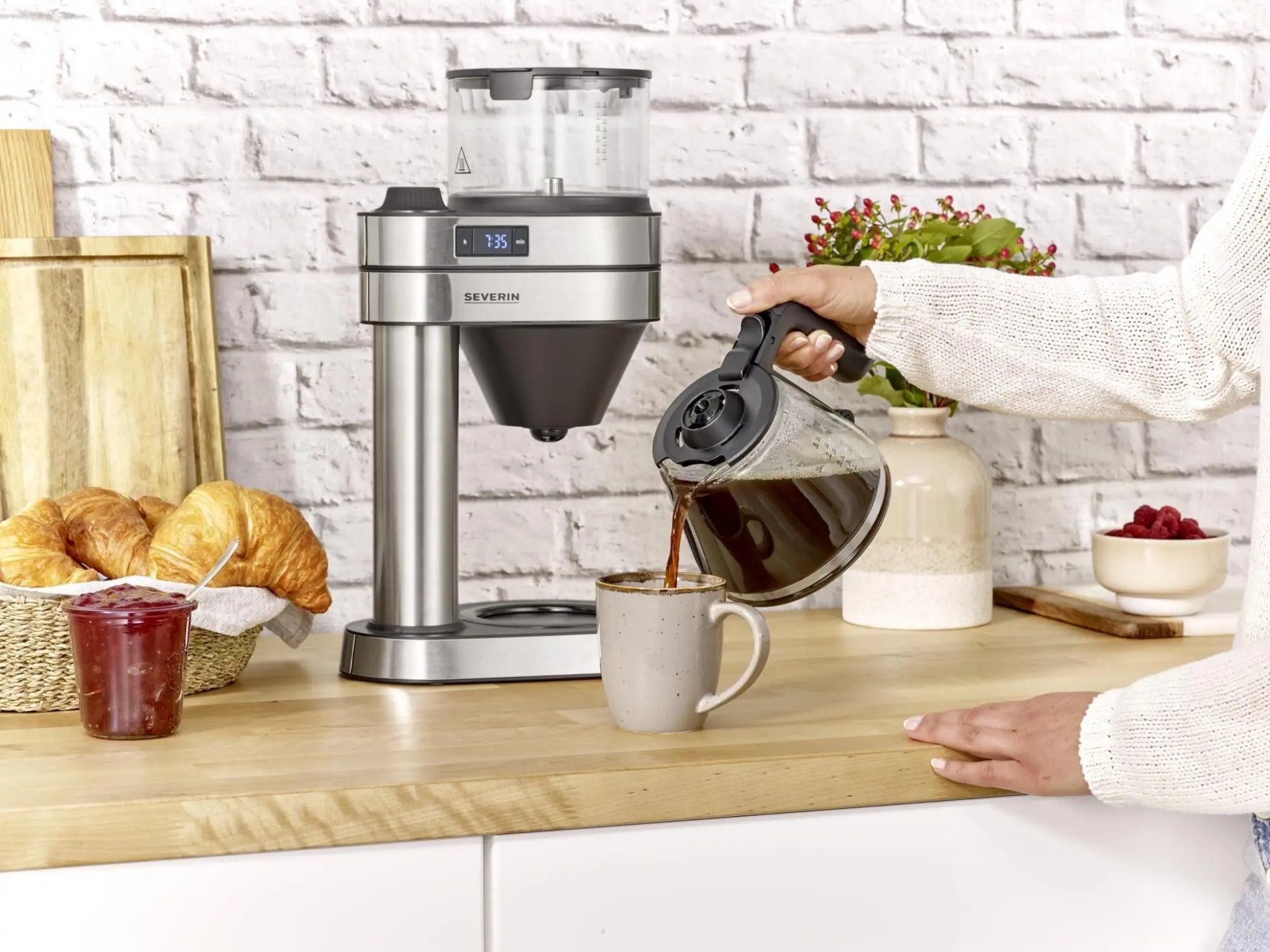 Kaffeetropfer KA 5760 CAPRICE Severin 1,0 l silber