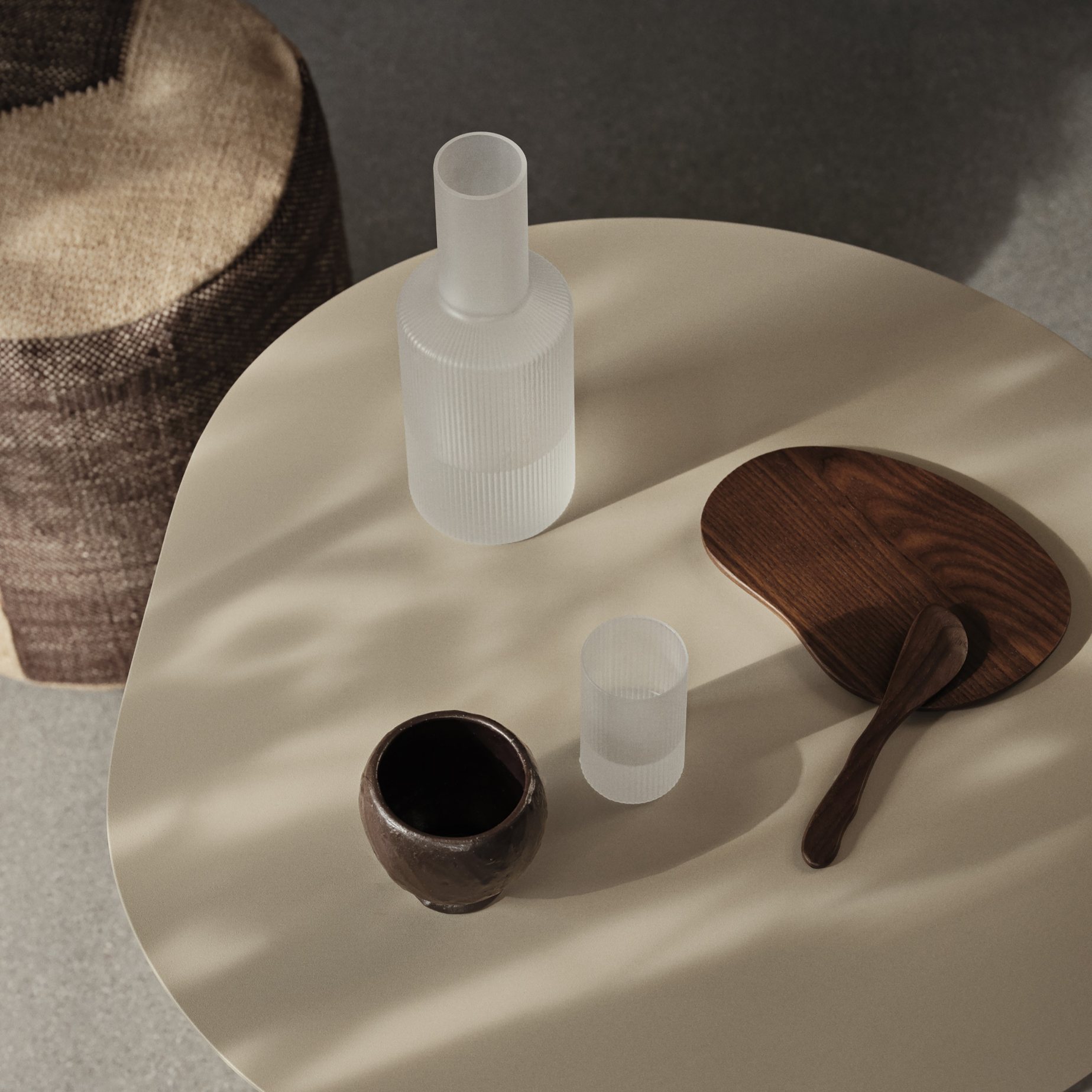 Wasserkaraffe RIPPLE 1 l, weiß, glas, Ferm LIVING