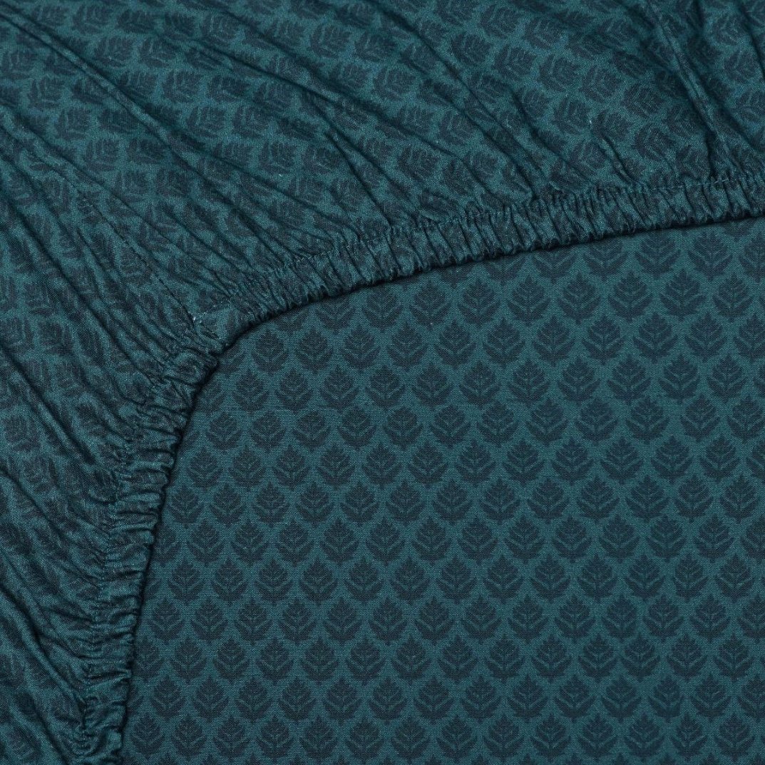 215990 3 jednoluzkove napinaci prosteradlo thousand leaves 90 x 200 cm tmave modra bavlneny perkal pip stu