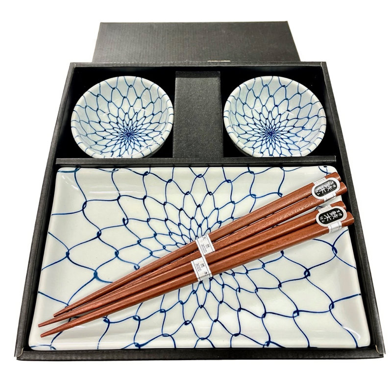 Sushi Set WHITE & BLUE NETTO DESIGN, 4-teilig, MIJ