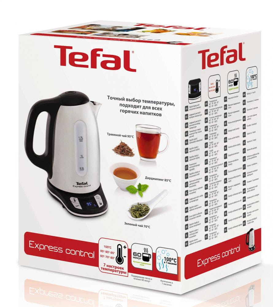 Wasserkocher CONTROL EXPRESS 1,7 l, silber, Tefal