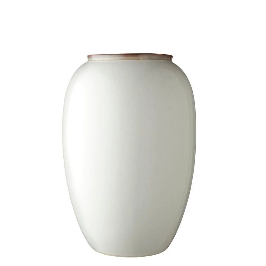 Vase 25 cm, Creme, Steinzeug, Bitz