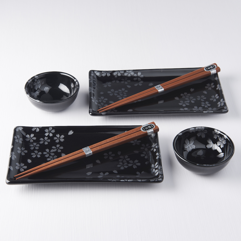 Sushi Set BLACK SAKURA, 6-teilig, MIJ