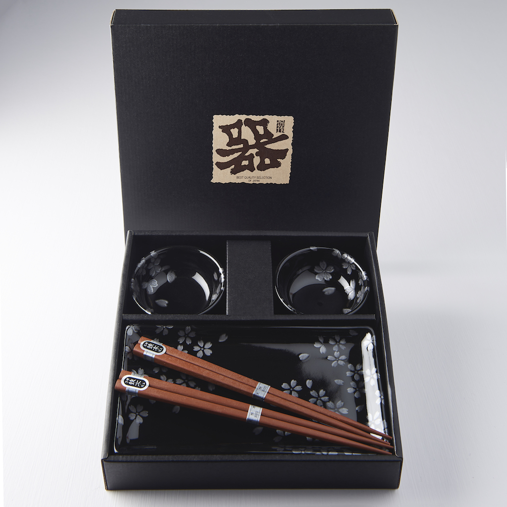 Sushi Set BLACK SAKURA, 6-teilig, MIJ