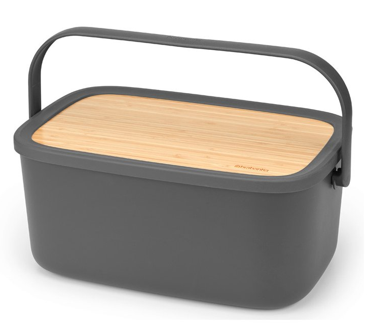 Brotkasten mit Schneidebrett 39,5 cm, grau, Brabantia