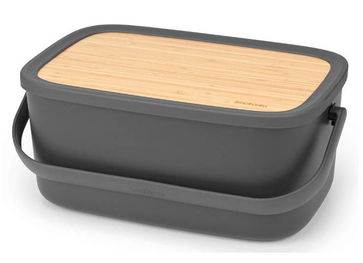 Brotkasten mit Schneidebrett 39,5 cm, grau, Brabantia