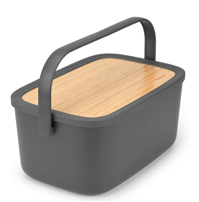 Brotkasten mit Schneidebrett 39,5 cm, grau, Brabantia