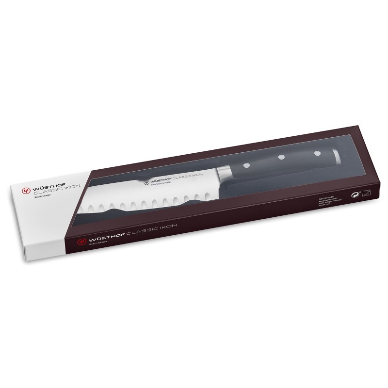 Santoku Messer CLASSIC IKON 14 cm, mit ovalen Rillen, Wüsthof