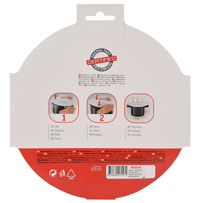 Ersatzdeckel für Kochtopf COOK4ME, XA612010, Tefal
