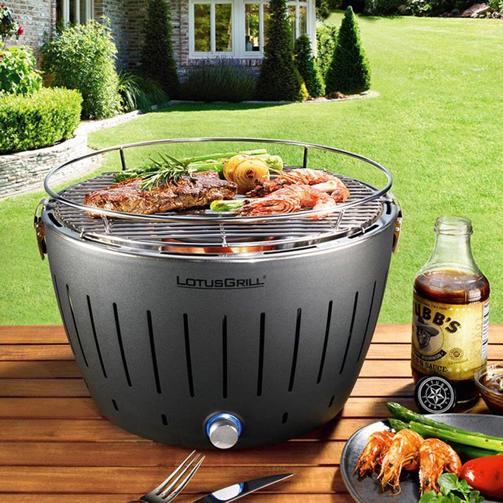 Tischgrill Holzkohlegrill, grau, LotusGrill