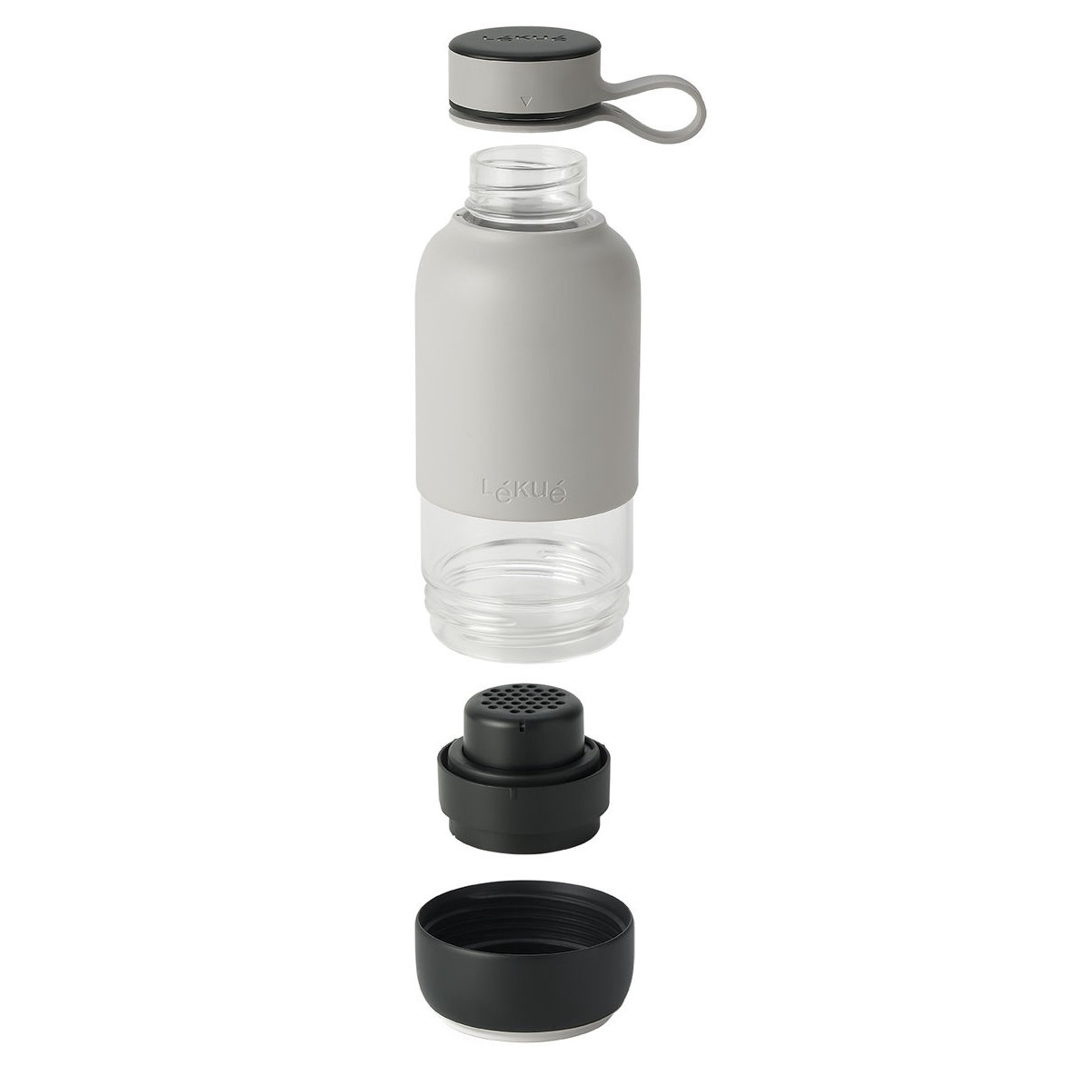 Trinkflasche BOTTLE TO GO 600 ml, mit Kohlefilter, Lékué