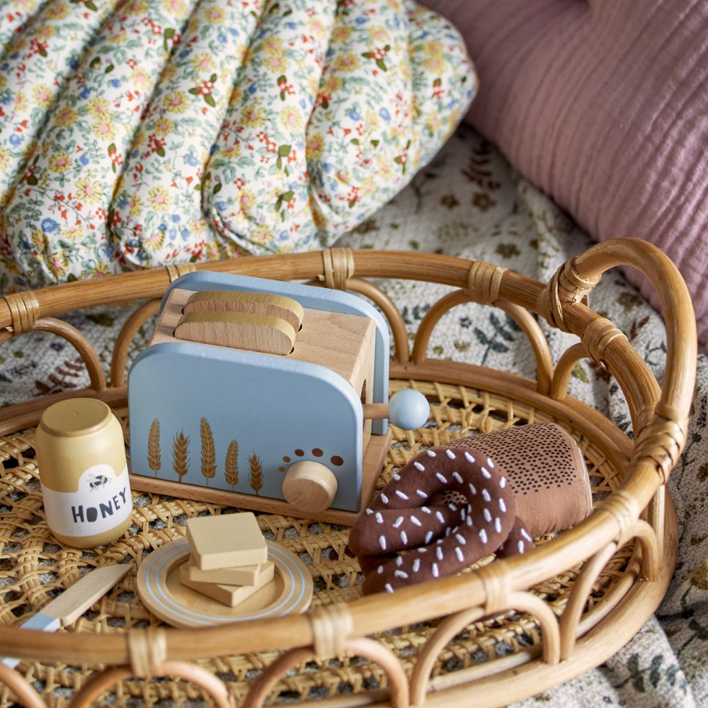 Spiel-Toaster Set ADDA, 7-teilig, blau, Bloomingville