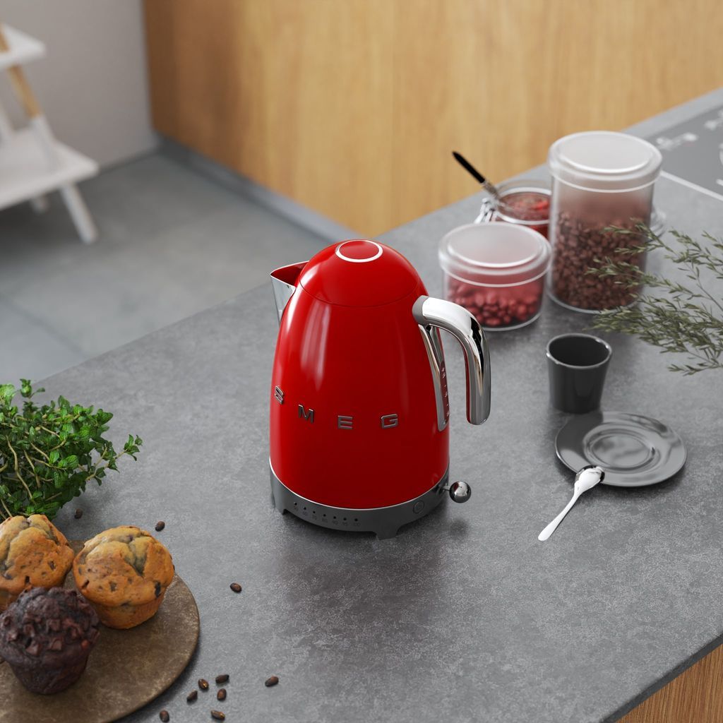 Wasserkocher mit Temperatureinstellung KLF04RDEU 1,7 l, rot, Smeg