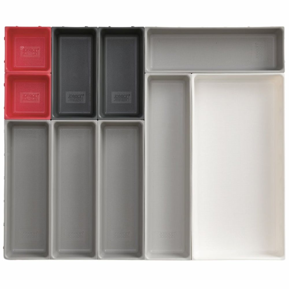 Schubladen-Organizer DUO BLOX 85191, 10-teilig, grau/rot, Joseph Joseph