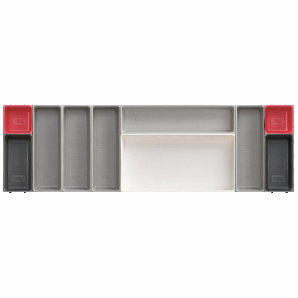 Schubladen-Organizer DUO BLOX 85191, 10-teilig, grau/rot, Joseph Joseph