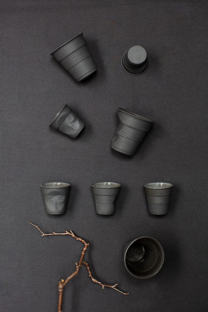 Espresso Knickbecher RECYCLAY, 6er-Set, grau, REVOL