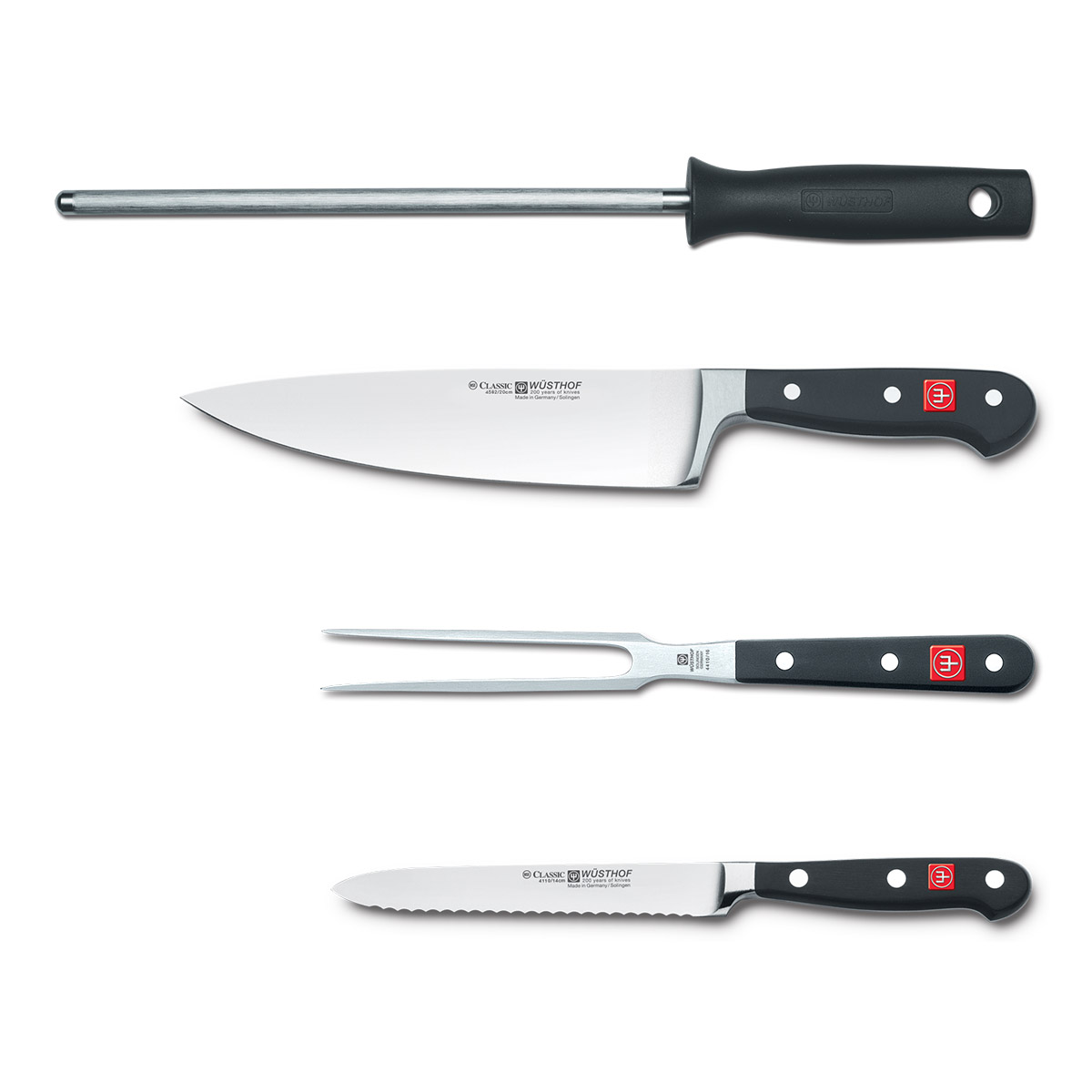 Messerblock Set CLASSIC, 13-teilig, mit Wetzstahl und Schere, schwarz, Wüsthof