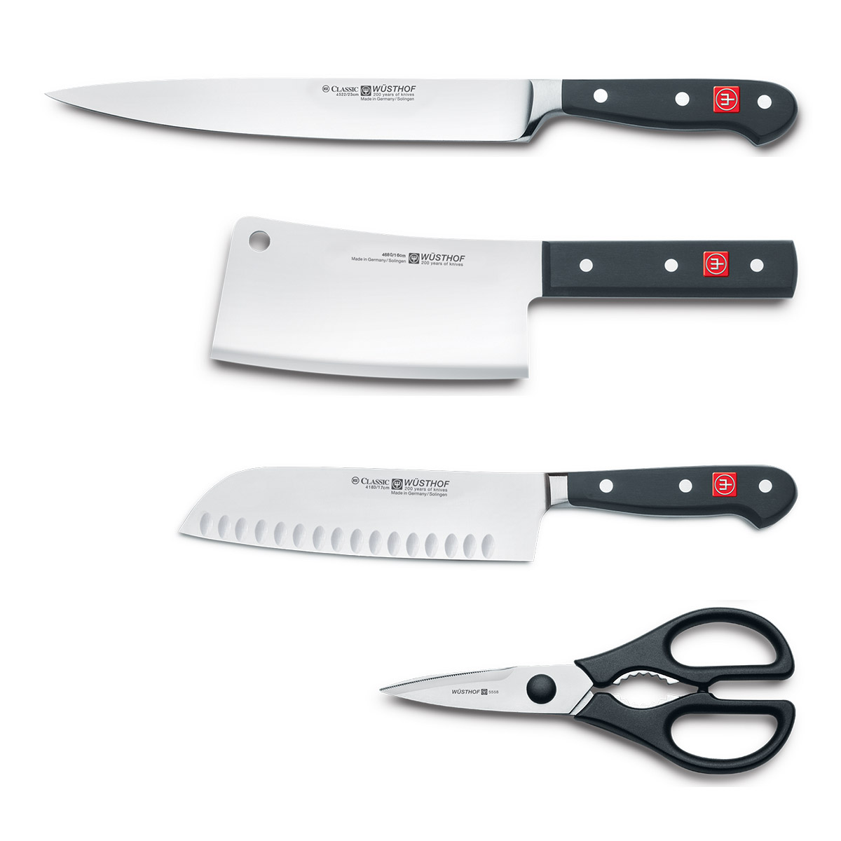 Messerblock Set CLASSIC, 13-teilig, mit Wetzstahl und Schere, schwarz, Wüsthof