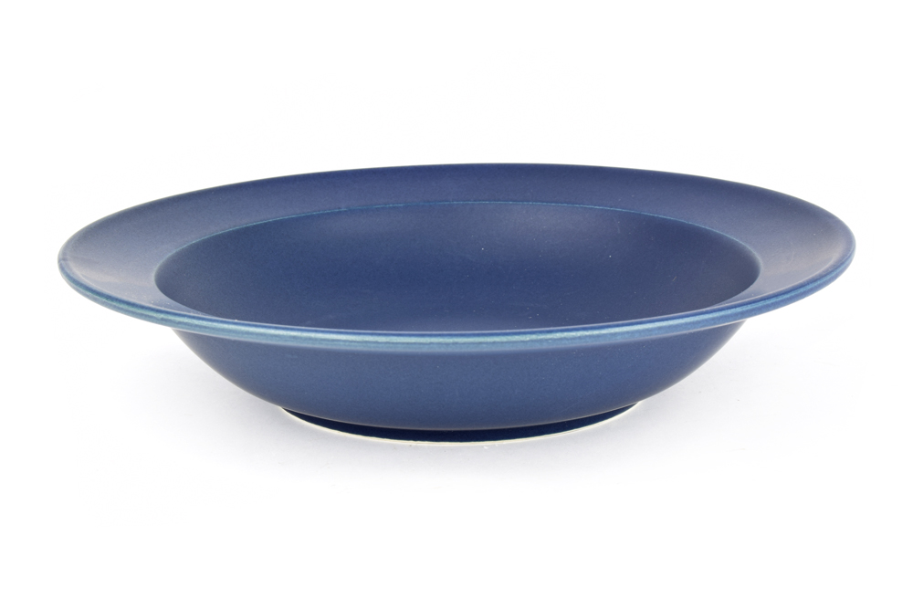 Tiefer Teller mit breitem Rand von 21,5 cm Dunkelblau MIJ