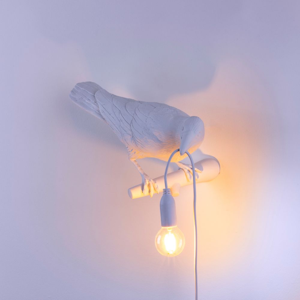 Wandlampe BIRD LOOKING RIGHT 33 cm, weiß, Seletti