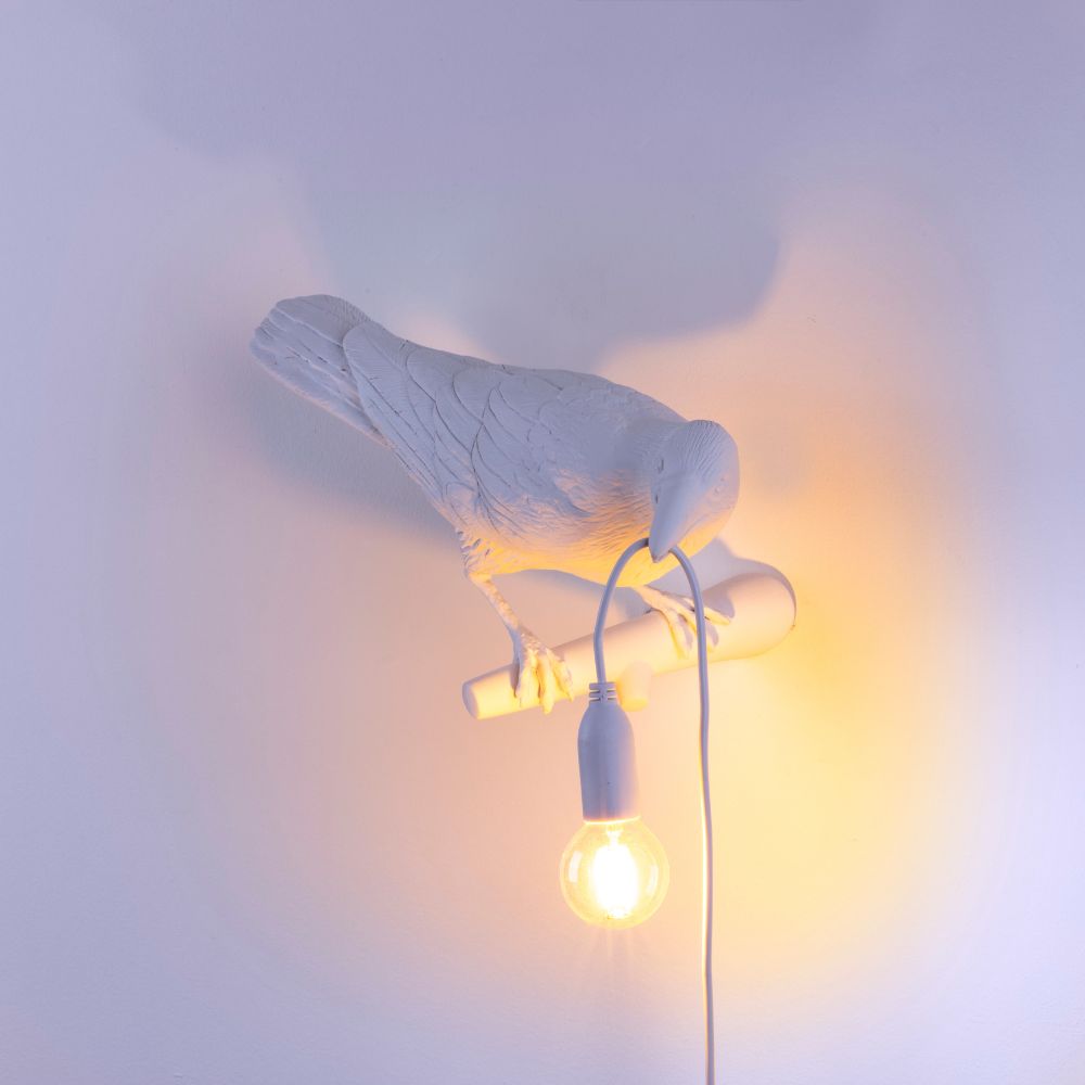 Wandlampe BIRD LOOKING RIGHT 33 cm, weiß, Seletti