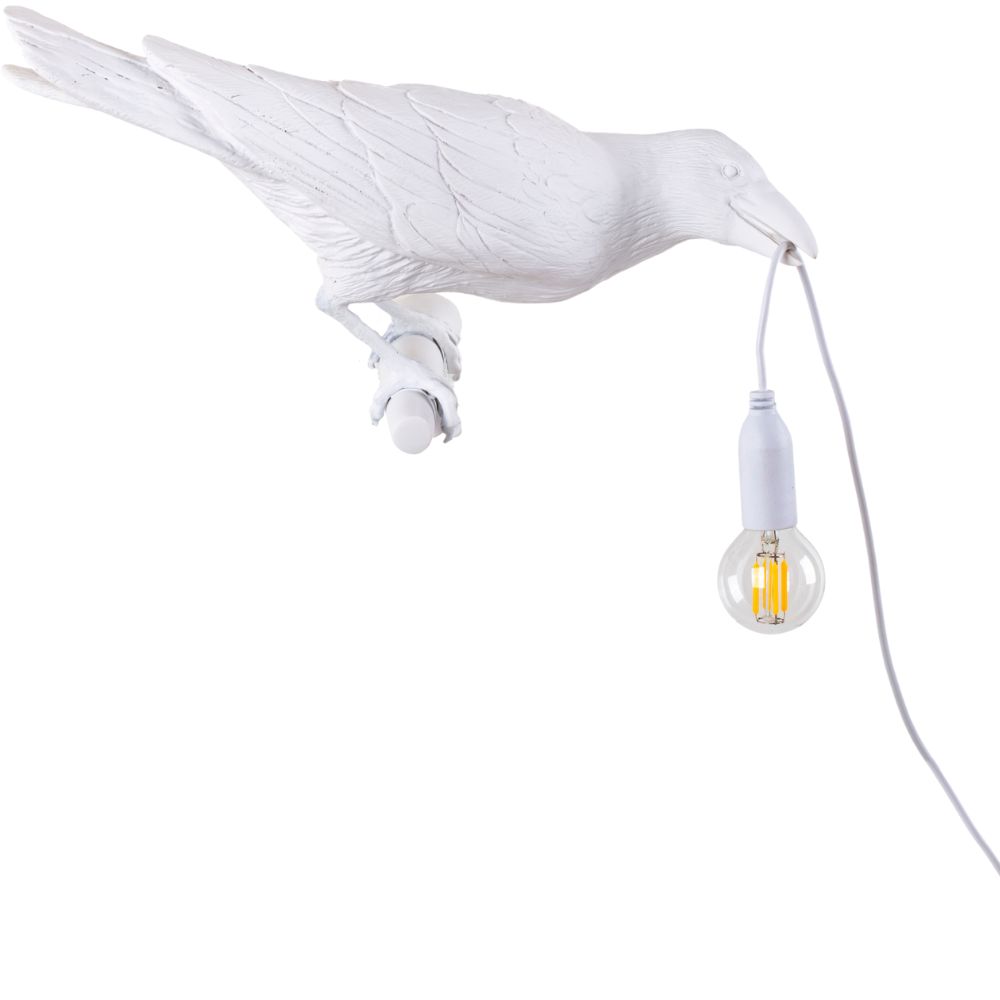 Wandlampe BIRD LOOKING RIGHT 33 cm, weiß, Seletti
