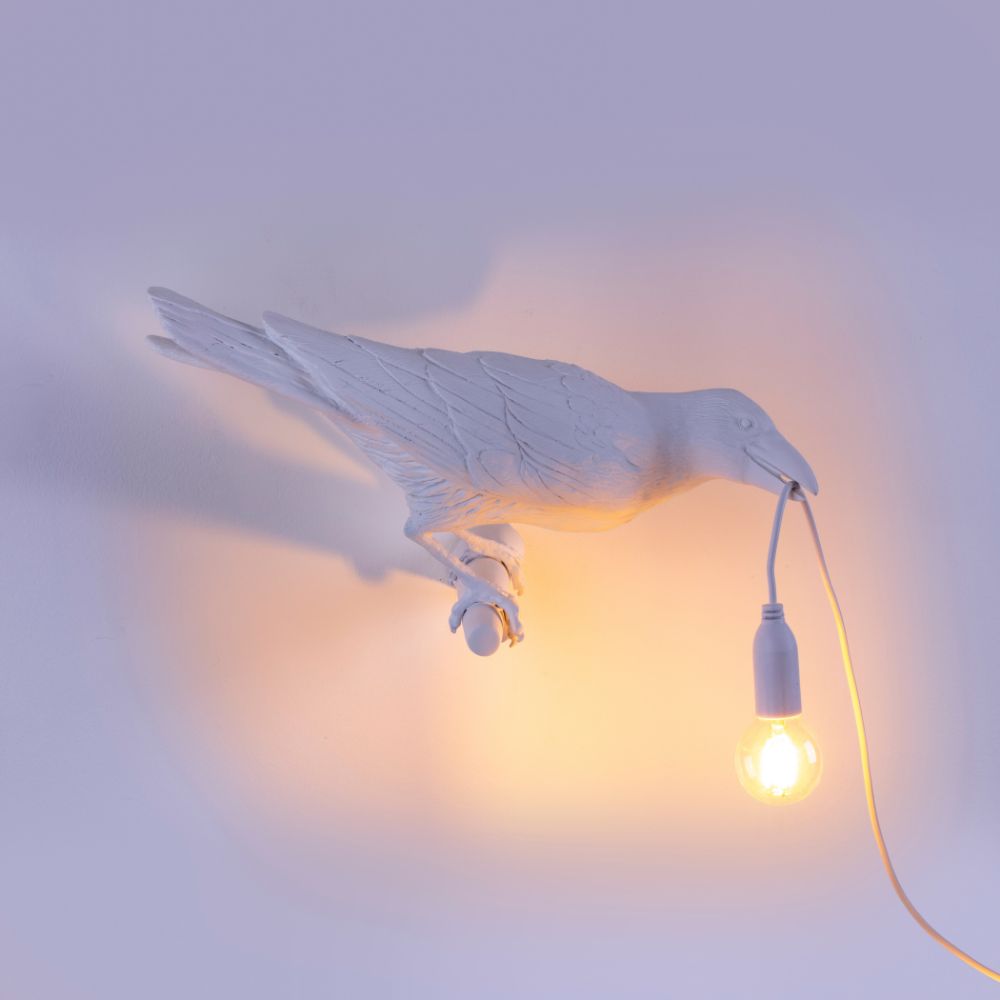 Wandlampe BIRD LOOKING RIGHT 33 cm, weiß, Seletti