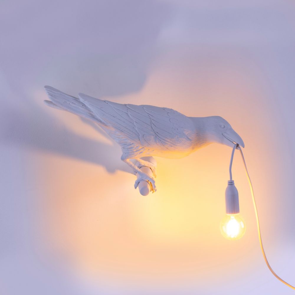 Wandlampe BIRD LOOKING RIGHT 33 cm, weiß, Seletti