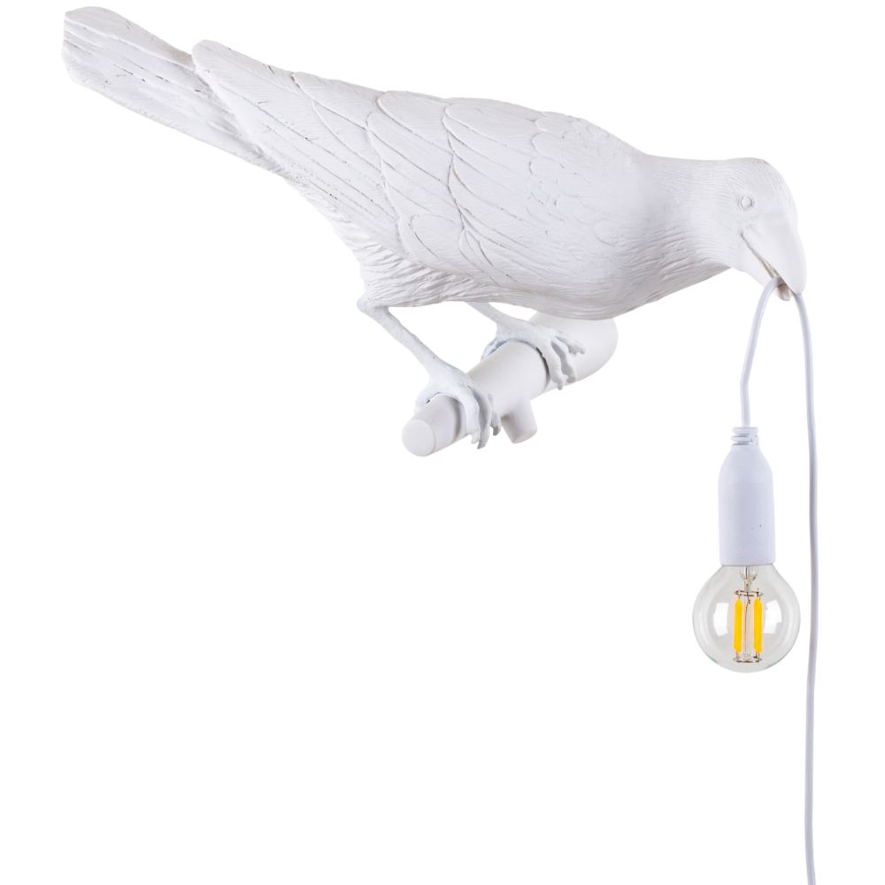 Wandlampe BIRD LOOKING RIGHT 33 cm, weiß, Seletti