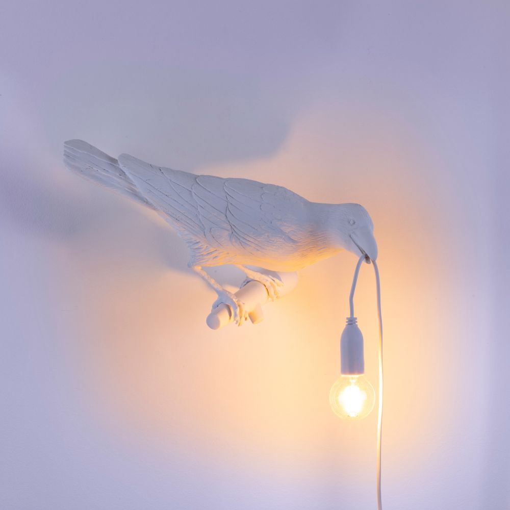 Wandlampe BIRD LOOKING RIGHT 33 cm, weiß, Seletti