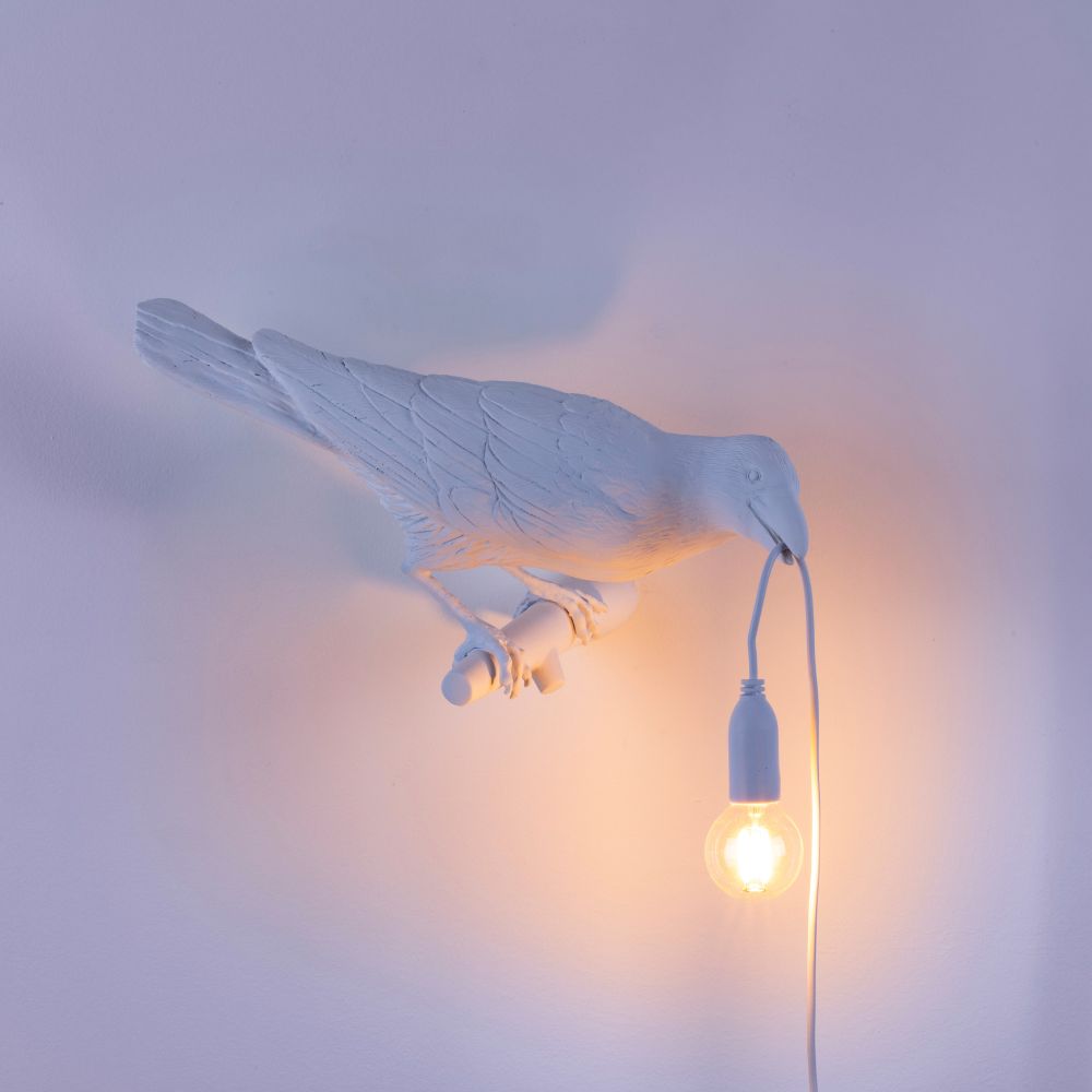 Wandlampe BIRD LOOKING RIGHT 33 cm, weiß, Seletti