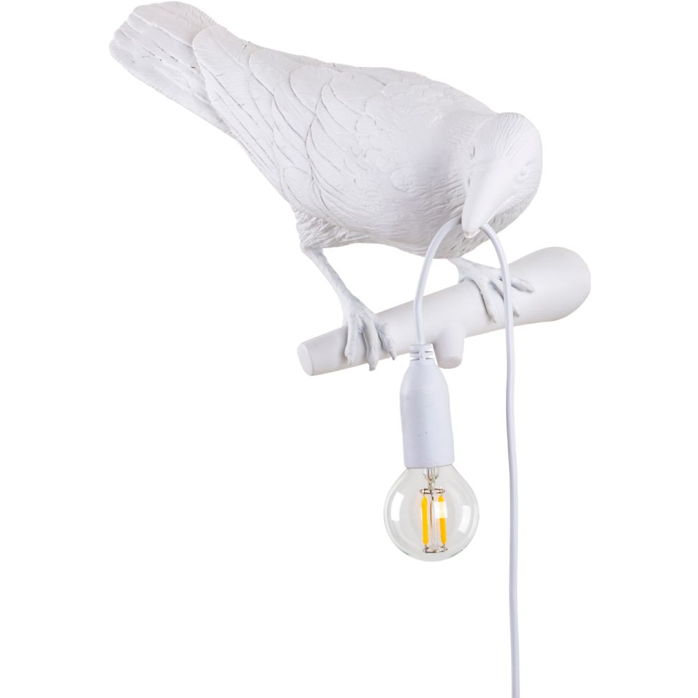 Wandlampe BIRD LOOKING RIGHT 33 cm, weiß, Seletti