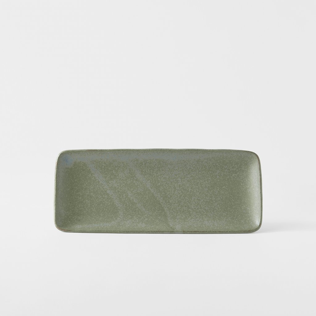 Servierplatte GREEN FADE 29,5 x 12 cm, rechteckig, grün, MIJ