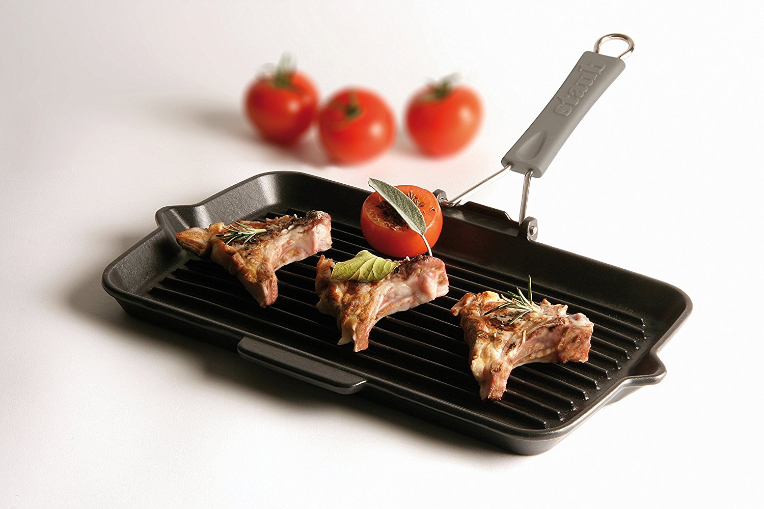 Rechteckiger Gusseisengrill 34 x 21 cm Staub
