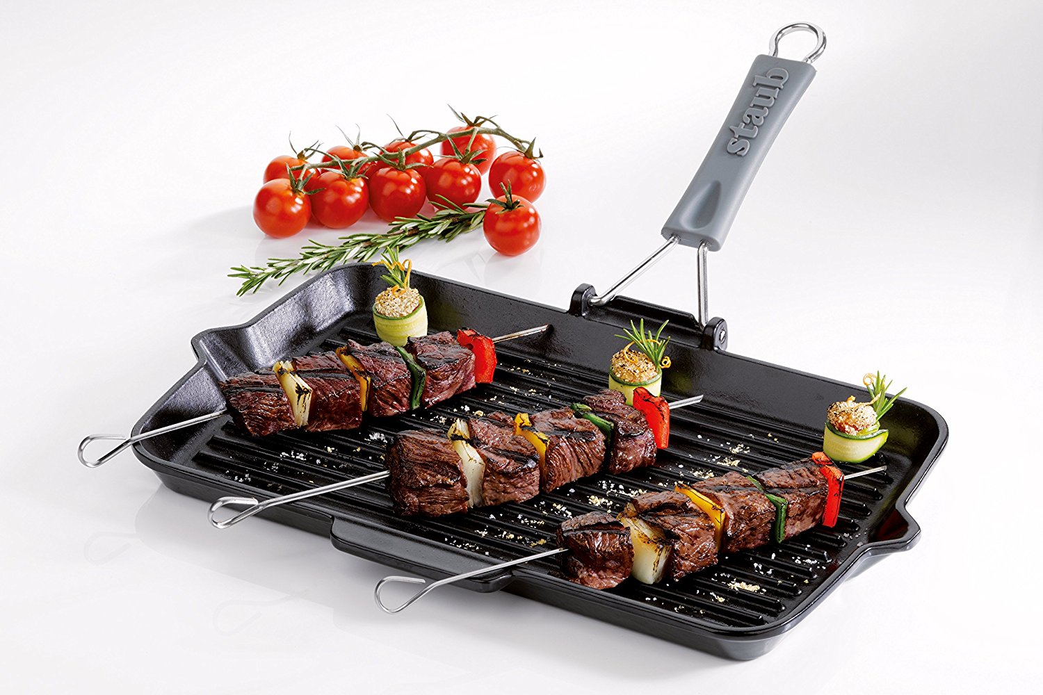 Rechteckiger Gusseisengrill 34 x 21 cm Staub