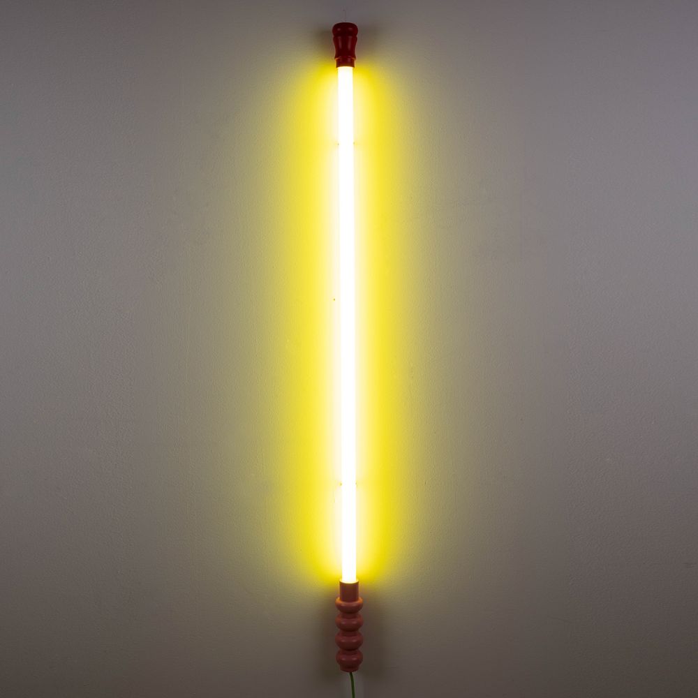 Wand Dekoleuchte SUPERLINEA 141,5 cm, gelb, Holz/Kunststoff, Seletti