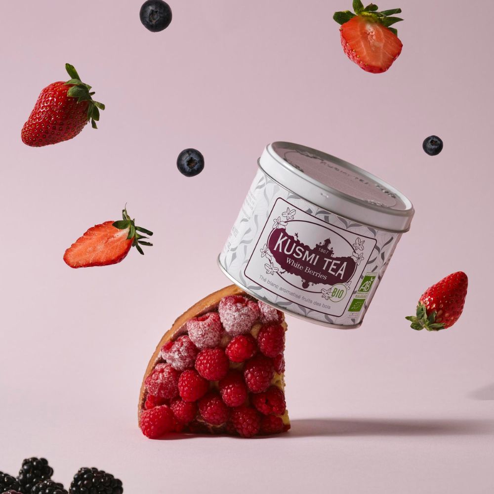 Weißer Tee WHITE BERRIES, 90 g, Loser Tee Dose, Kusmi Tea