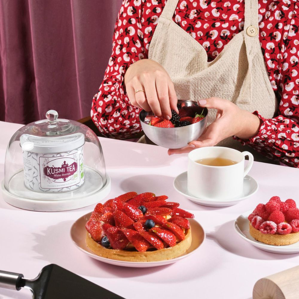 Weißer Tee WHITE BERRIES, 90 g, Loser Tee Dose, Kusmi Tea