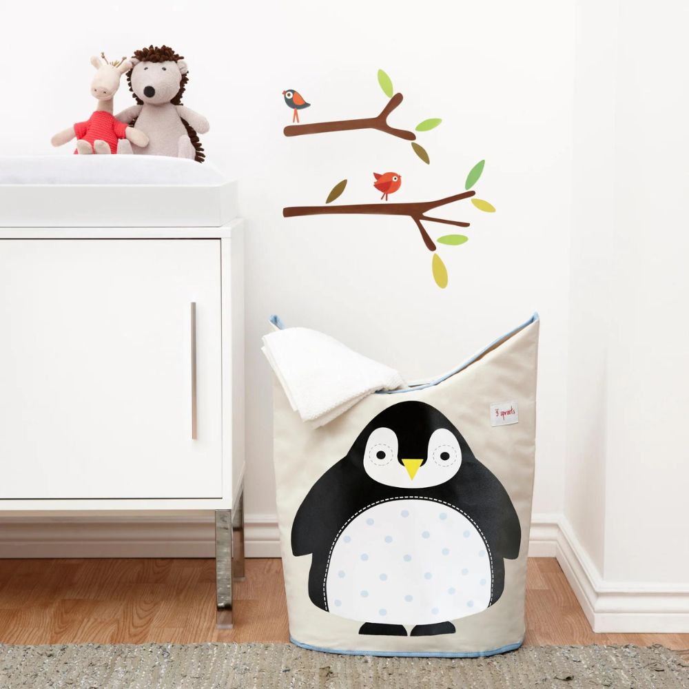 Wäschebox PENGUIN 70 l, beige, 3 Sprouts