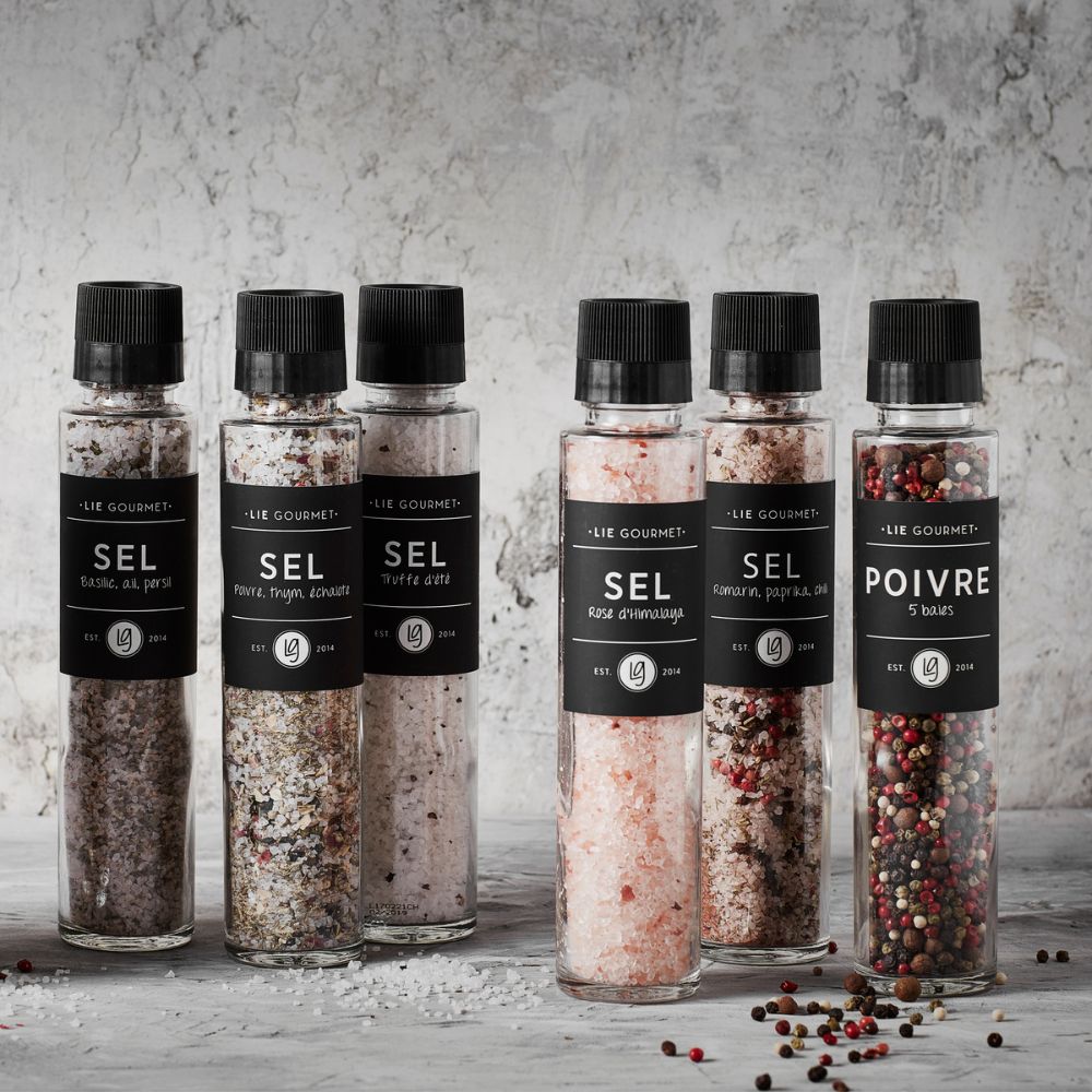 Salz mit Basilikum, Knoblauch und Petersilie 250 g, Mühle, Lie Gourmet