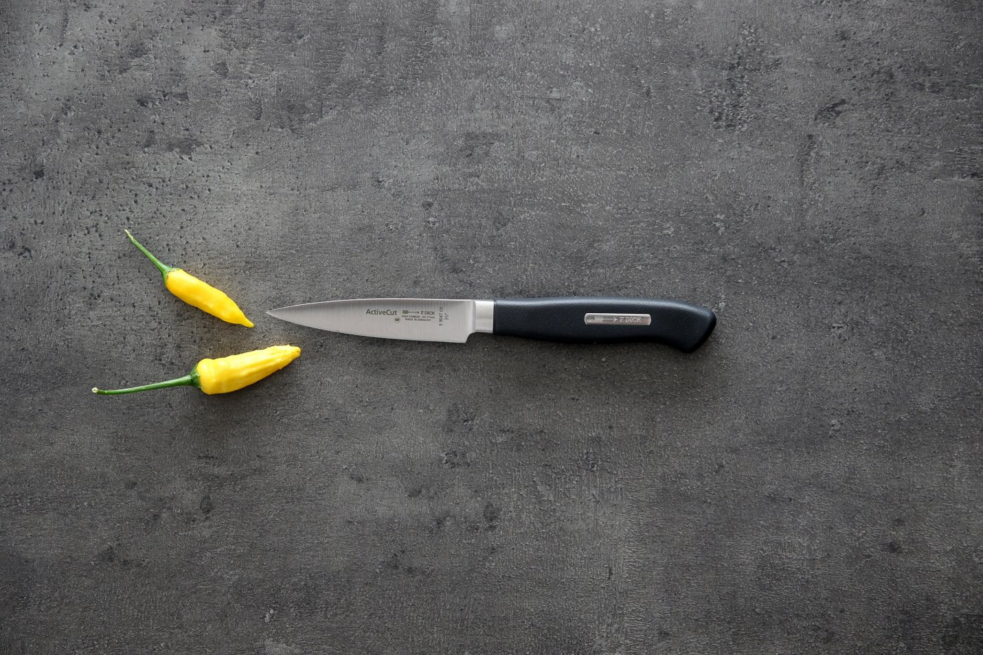 Küchenmesser ACTIVECUT mit Ständer, 4-teilig, schwarz, rostfreier Stahl, F.DICK