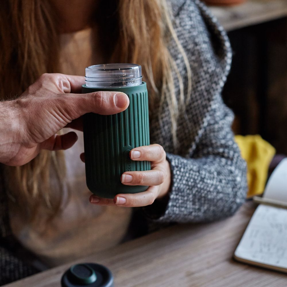 Reisebecher To Go Becher 340 ml, Olive, Glas, Black+Blum