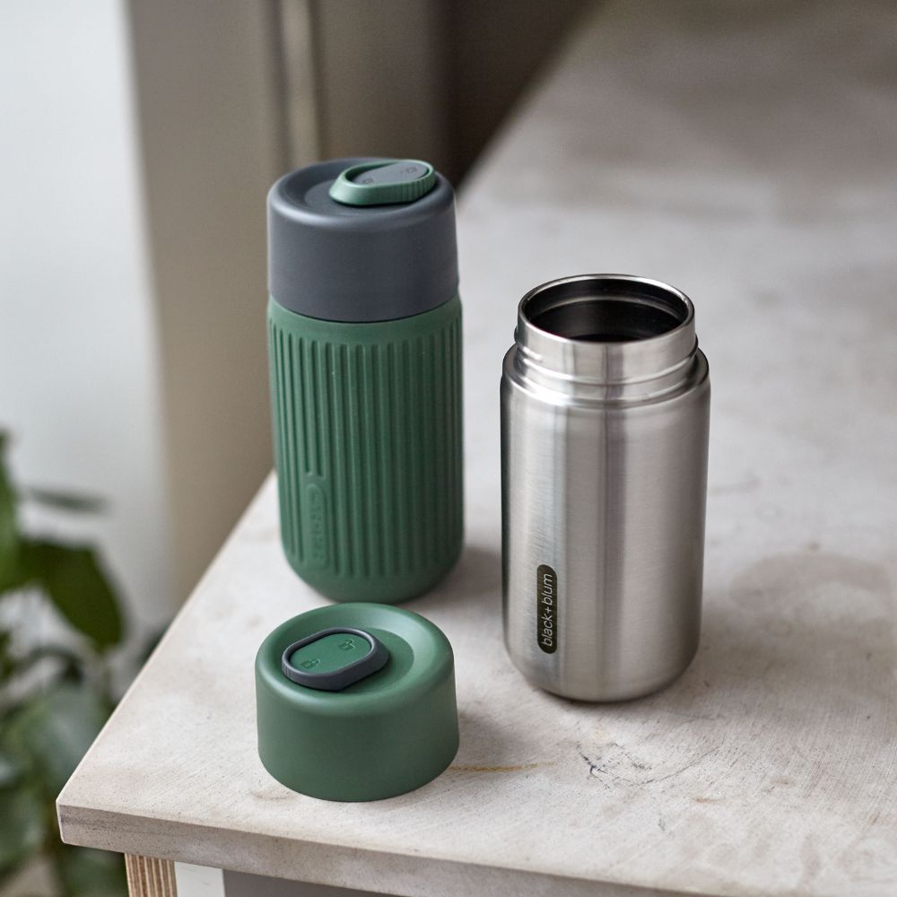 Reisebecher To Go Becher 340 ml, Olive, Glas, Black+Blum
