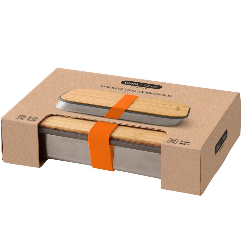 Lunchbox 900 ml, orange, Edelstahl, Black+Blum