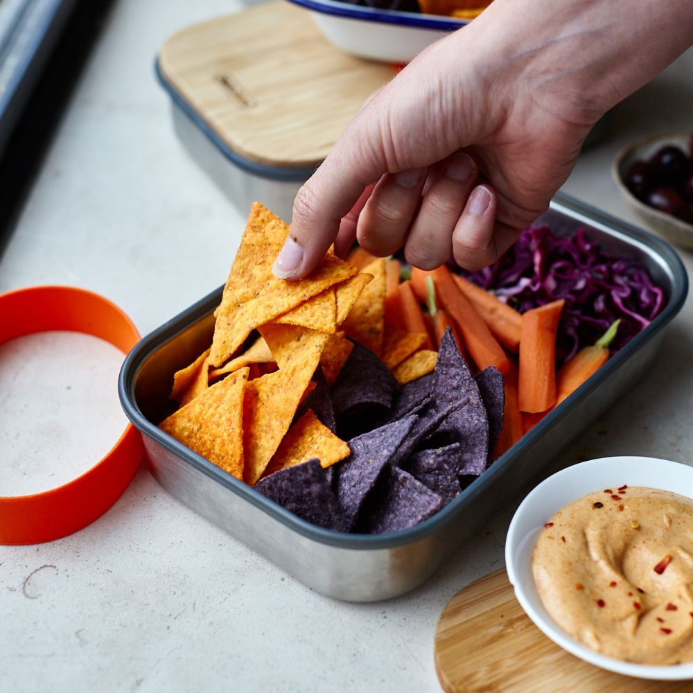Lunchbox 900 ml, orange, Edelstahl, Black+Blum